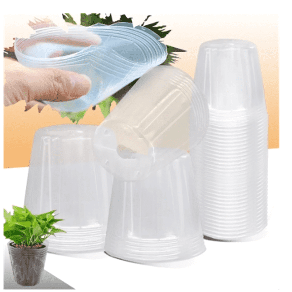 Clear Nursery Pots - 30 Pack with Drainage Holes, 5 Size Variety Plastic Seedling Pots for Succulents, Herbs, Orchids & Indoor Plants