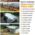 thumbnail image 2 of 16ft x 20ft 14 Mil Heavy Duty Tarp Cover - Silver/Brown Thick Waterproof Protective Tarps, UV Resistant Poly Tarpaulin with Grommets and Reinforced Edges for Camping, Pool, Boat, 2 of 5