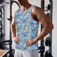 thumbnail image 5 of Gukieu Cute Chickens and Flowers Print Men's Quick Dry Fitness Vest, Round Neck Sleeveless Fitness Bodybuilding Top-Medium, 5 of 7
