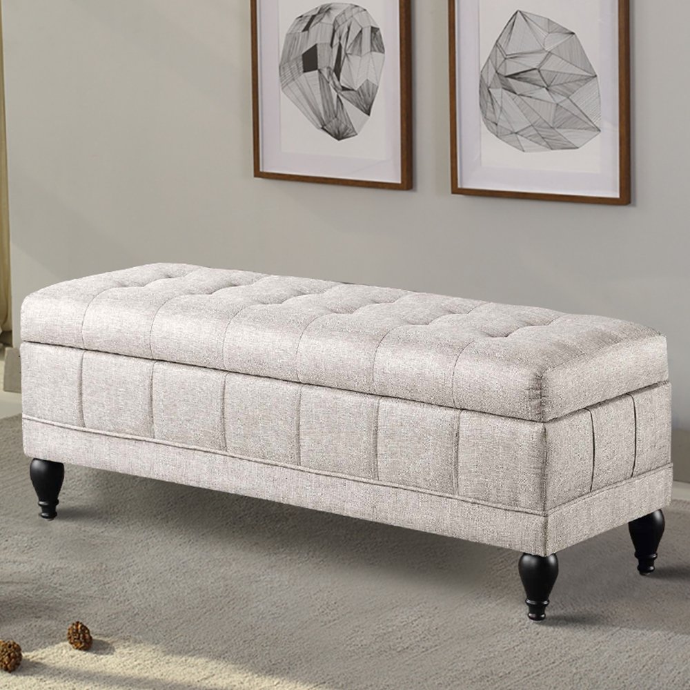 End Of Bed Storage Bench Walmart Storage Bench, Upholstered Bed Bench with Solid Wood Frame, Bedroom
