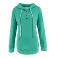 thumbnail image 4 of Winter Savings Clearance! Lindreshi Sweatshirts for Women Loose Fit Clearance Women's Hooded Solid Color Long-Sleeved Sweatshirt Casual Blouse Pullover Tops, 4 of 7