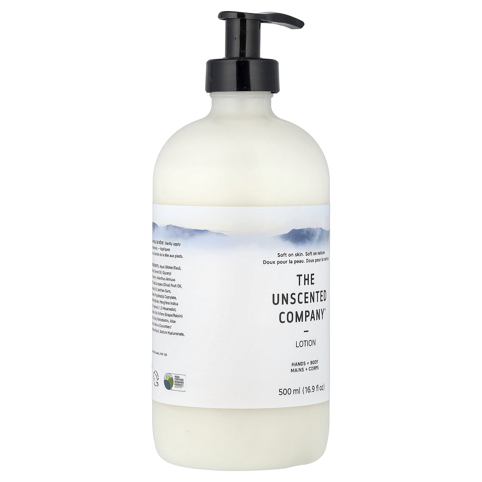 The Unscented Company Hands + Body Lotion, Fragrance Free, 16.9 fl oz (500 ml)