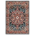 thumbnail image 2 of SAFAVIEH Riviera Ulysses Medallion Polyester Machine Washable Area Rug, Red/Navy, 5'5" x 7'7", 2 of 13
