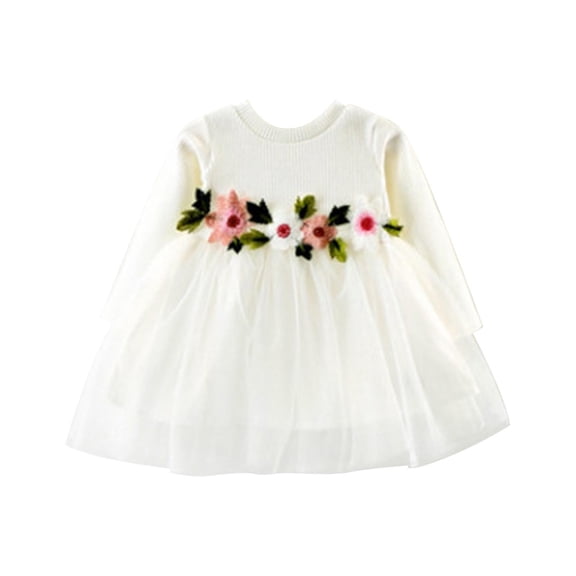 Mercatoo Toddler Girls Cotton Dress Mush Tutu Dress Casual A Line Dresses 5Y Clothes Girls' Spring Summer Fall Dress