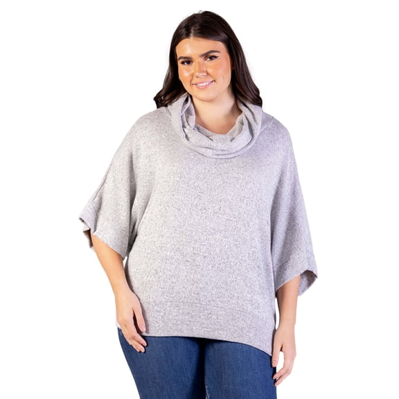 Plus Size Cowl Neck Dolman Sleeve Sweater Top
