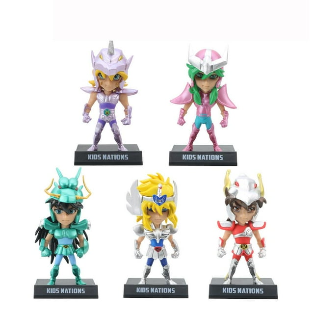 Figure Toy Saint Seiya Omega, 5 piezas, 9 a 10 cm, PVC, decoración para tartas
