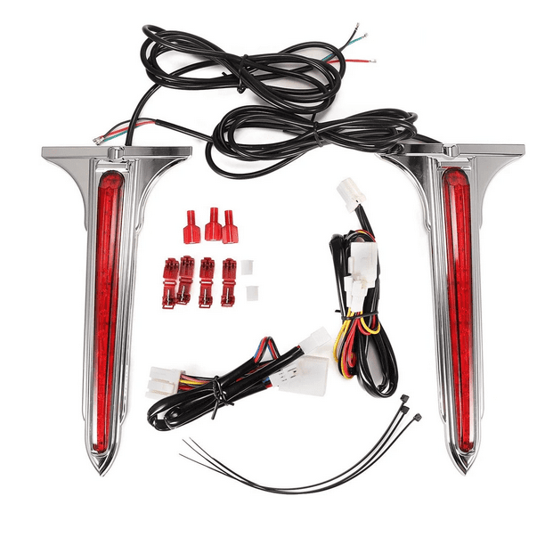 Eagle Lights SaddleLights LED Chrome Saddlebag Accent Lights with Red