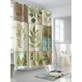 thumbnail image 3 of Vintage Leaves Shower Curtain, Stitching Leaf Waterproof Shower Curtain Set with 12 Hooks Lightweight Washable Fabric Shower Curtains for Bathroom 72x78 Inches, 3 of 6