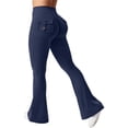 thumbnail image 2 of Leggings with Pockets for Women Scrunch Workout Leggings Butt Lifting Gym Yoga Pants Dark Blue 2XL, 2 of 4