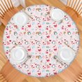 thumbnail image 2 of Pink Christmas Santa and Penguin Pattern Round Fitted Tablecloth with Elastic Edge,Dining Table Cover Waterproof,Outdoor Round Tablecloth for Camping,Dining,Indoor and Outdoor, 2 of 7