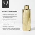 thumbnail image 3 of Viski Art Deco Cocktail Shaker for Birthday, Home Bar Gifts, 24oz, Gold, 3 of 8