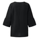 thumbnail image 5 of Vestidos Casuales Para Mujer, Blusas De Mujer De Moda Blusa de lino y imitación de cuello en V para mujer, de manga 3/4, estilo verano, 5 of 5