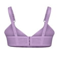 thumbnail image 4 of Bigersell Comfortable Bras for Older Women Summer Womens Wireless Bra Wire-Free Bra Style R2576 V-Neck No Underwire Bras Hook and Eye Bra Closure Women's Plus Size Padded Bra Purple L, 4 of 4