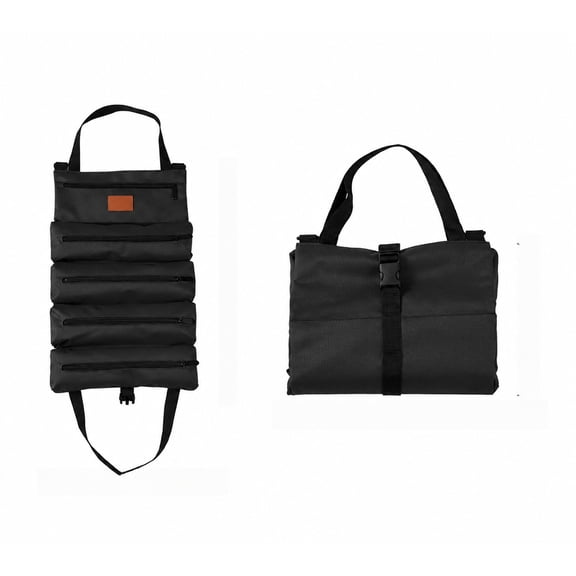 ROSOZ Roll Up Tool Bag, Heavy Duty Waterproof Oxford Cloth Tool Organizer, Portable Zipper Pouch for Mechanic Electrician Repairman DIY Enthusiasts