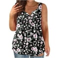 thumbnail image 2 of New Trendy!Brilliant Tank Tops for Women under $5 Fashion Women's Summer V-Neck Sleeveless Print Casual Tank Top Blouse (Black,M), 2 of 5