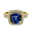 thumbnail image 3 of AoneJewelry 2.50 Carat Cushion Cut Gemstone and Diamond Ring In 10K Solid Gold, 3 of 4
