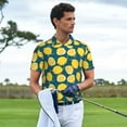 thumbnail image 3 of Rateoe Lemon Pattern Men's Short Sleeve Polo Shirts, Golf Polo Shirts Short Sleeve Performance Moisture Wicking Dry-XX-Large, 3 of 6