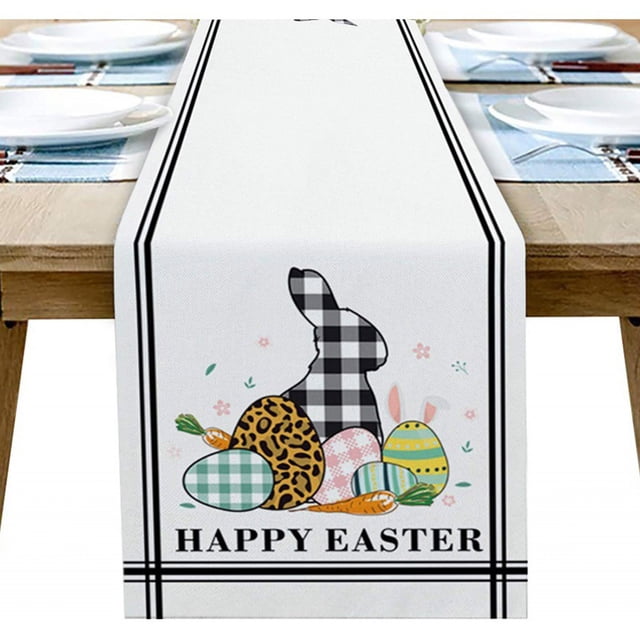 Easter’s Day Table Runner Merry Tablecloth Holiday Table Decorations