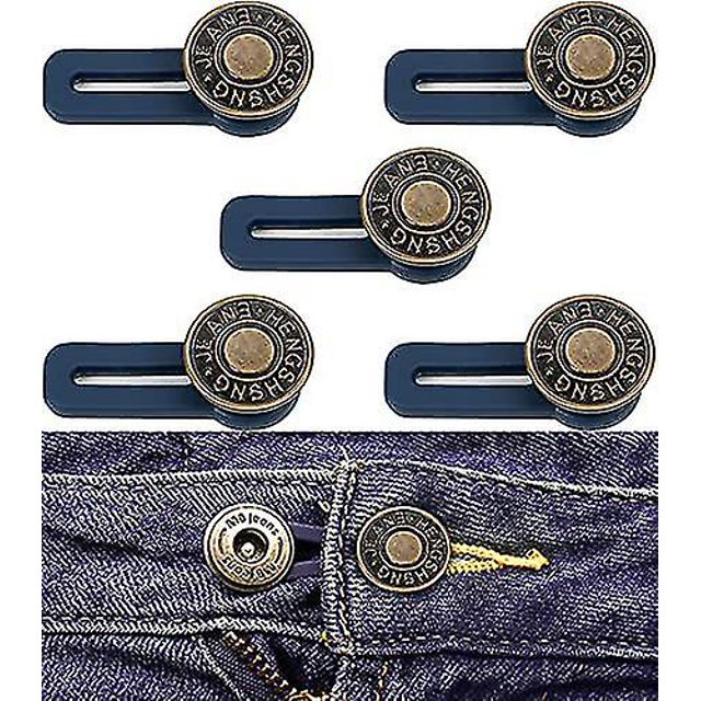 5 juegos de extensores de botones para pantalones, extensores de cintura para hombres o mujeres, pantalones extensores de cintura