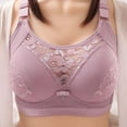 thumbnail image 2 of AHTJRT Lace Bras for Women Fashion Plus Size See Through Wireless Comfy Bralettes with Adjustable Straps Seamless Fixed Padded Sheer Bras Purple M, 2 of 9