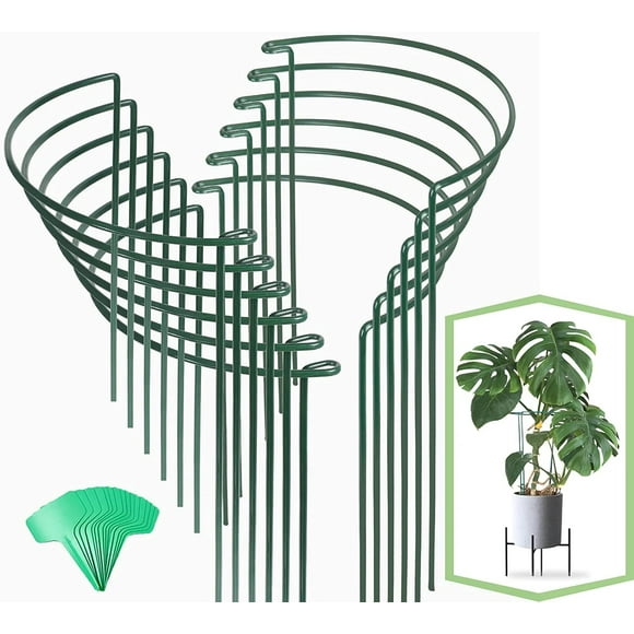 Estacas de soporte para plantas Joyhalo de 40 cm con 15 bridas de torsión