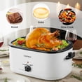thumbnail image 4 of Costway 22QT Electric Roaster Oven with Visible & Self-Basting Lid, Removable Pan & Rack White, 4 of 9