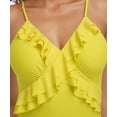 thumbnail image 3 of Womens Scalloped Padded High Cut One Piece Swimsuits Backless Strappy Monokinis Bathing Suits, 3 of 6