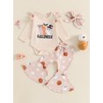 thumbnail image 4 of Baby Toddler Girl Halloween Outfits 0 3 6 12 Months Long Sleeve Romper + Bow Bell Bottoms + Headband Set One Year Old Clothes, 4 of 9