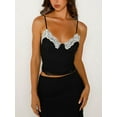 thumbnail image 2 of Biezeib Women Camisole, Sleeveless V-neck Lace Trim Top Slim Fit Summer Vest for Party Club, 2 of 6