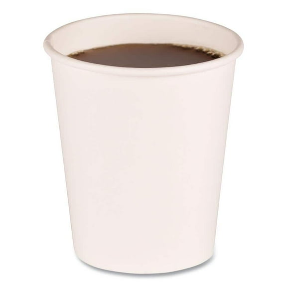 8 oz. White Disposable Paper Cups, Hot Drinks, 20 Cups / Sleeve, 50 Sleeves / Carton