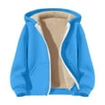thumbnail image 6 of Coerni Boys Girls Sherpa Fleece Lined Hoodie Jacket Zip Up Thermal Jacket Winter Warm Outwear Coat Cozy Casual Hooded Sweatshirt, 6 of 8