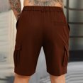 thumbnail image 6 of Havenre Men's Cargo Shorts Button Elastic Waistband Casual Relaxed Fit Stretch Work Shorts with Multi-Pockets Brown XL, 6 of 8