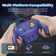 Luxmo 2.4 GHz Wireless Controller for Gamecube Console , Switch, PC, MacOS, RetroPie, Raspberry Pi and Other USB Devices