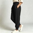 thumbnail image 4 of Rrxhxhs Harem Pants for Women Plus Size Solid Color High Waist Double Button Loose Casual Joggers with Pockets, 4 of 9
