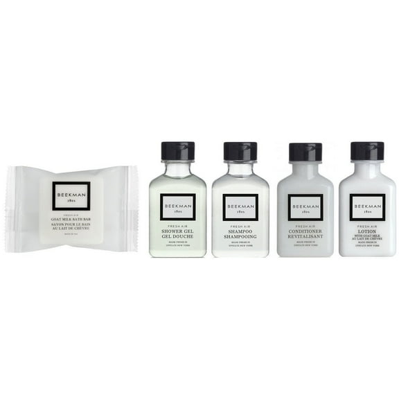 Beekman 1802 Fresh Air Travel Set Shampoo Conditioner Lotion, Shower Gel, Soap Adult Unisex All Hair Types