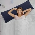 thumbnail image 3 of Unique Bargains 2-Piece Microfiber Body Pillow Covers, 20" x 72", Navy Blue, 3 of 8
