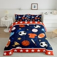 thumbnail image 2 of jejeloiu Baseball Basketball Rugby Queen Comforter Set,Ball Sport Game Bedding Sets,Cartoon Baseball Stars Bedding Comforter Set For Boys Girls,Super Cozy Room Decor Reversible,3 Pieces, 2 of 8