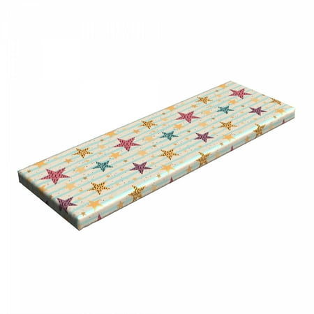 

Stars Bench Pad Hand Drawn Stars with Dotted Pastel Stripes Background Doodle Style Bohemian Design HR Foam Cushion with Decorative Fabric Cover 45 x 15 x 2 Multicolor by Ambesonne