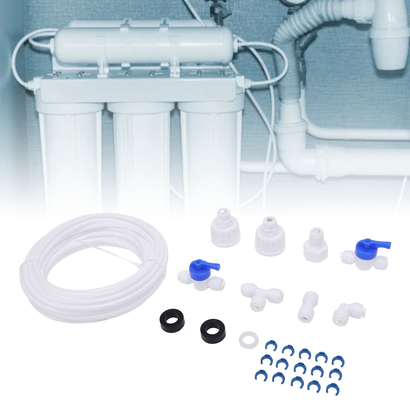 Fridge Water Tube Fittings, 1/4in Tubing Ice Maker Water Line Kit Anti Aging Accurate  For Reverse Osmosis Systems