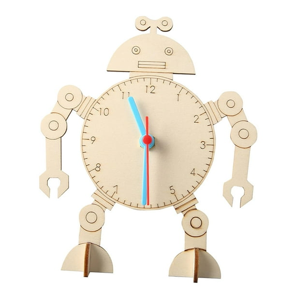Kits de modelos de experimentos científicos de madera para hacer uno mismo, modelo de reloj para hacer uno mismo, material hecho a mano estilo B