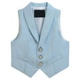 thumbnail image 2 of SGMVNU Boys Blazer Suit Jackets Casual Long Sleeve Open Front Kids Wedding Formal Suits Jacket Boy School Uniform Tuxedo Outfit Size 4-5 Years, z929C-Light Blue, 2 of 7