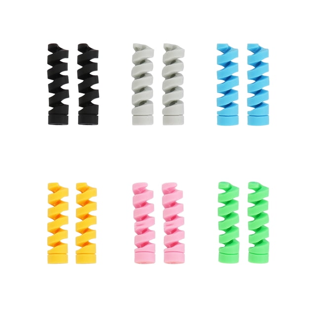 VONKY 2pcs/set Colored End Parts Spiral Cable Protector - Extend Cable Life Reduce Fraying Preventing Harmful Twists Silica green