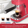 thumbnail image 4 of Máquina de espresso Laekerrt de 20 bares con espumador de leche, roja, 4 of 8