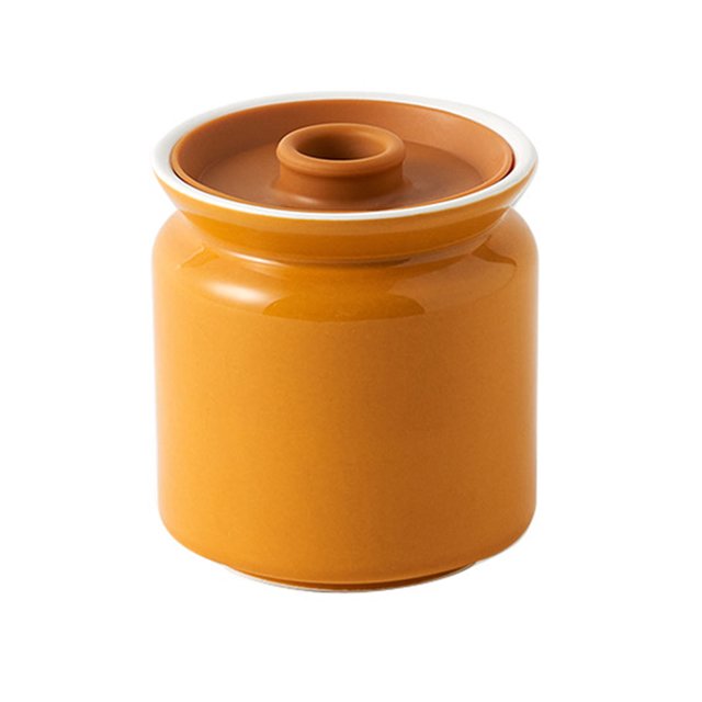 Sugar Bowl With Lid Air Tight, Solid Color Sugar Storage Jar, 10 OZ/17 OZSugar Pot, Sugar Container Spice Jar-Yellow-500ml