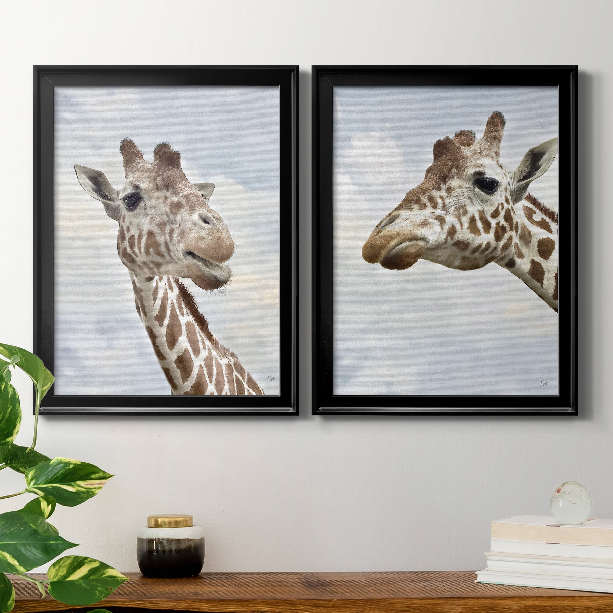 2 Piece Set Smiley Premium Framed Canvas - Ready to Hang - 22.5 x 30.5 Each - Black Frame