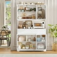 thumbnail image 3 of Homfa 73.8”H Pantry Cabinet with 6 Doors and 2 Drawers, Microwave Stand Storage Cabinet with Grooved Handles and Adjustable Shelf for Kitchen Dining Room, White, 3 of 7