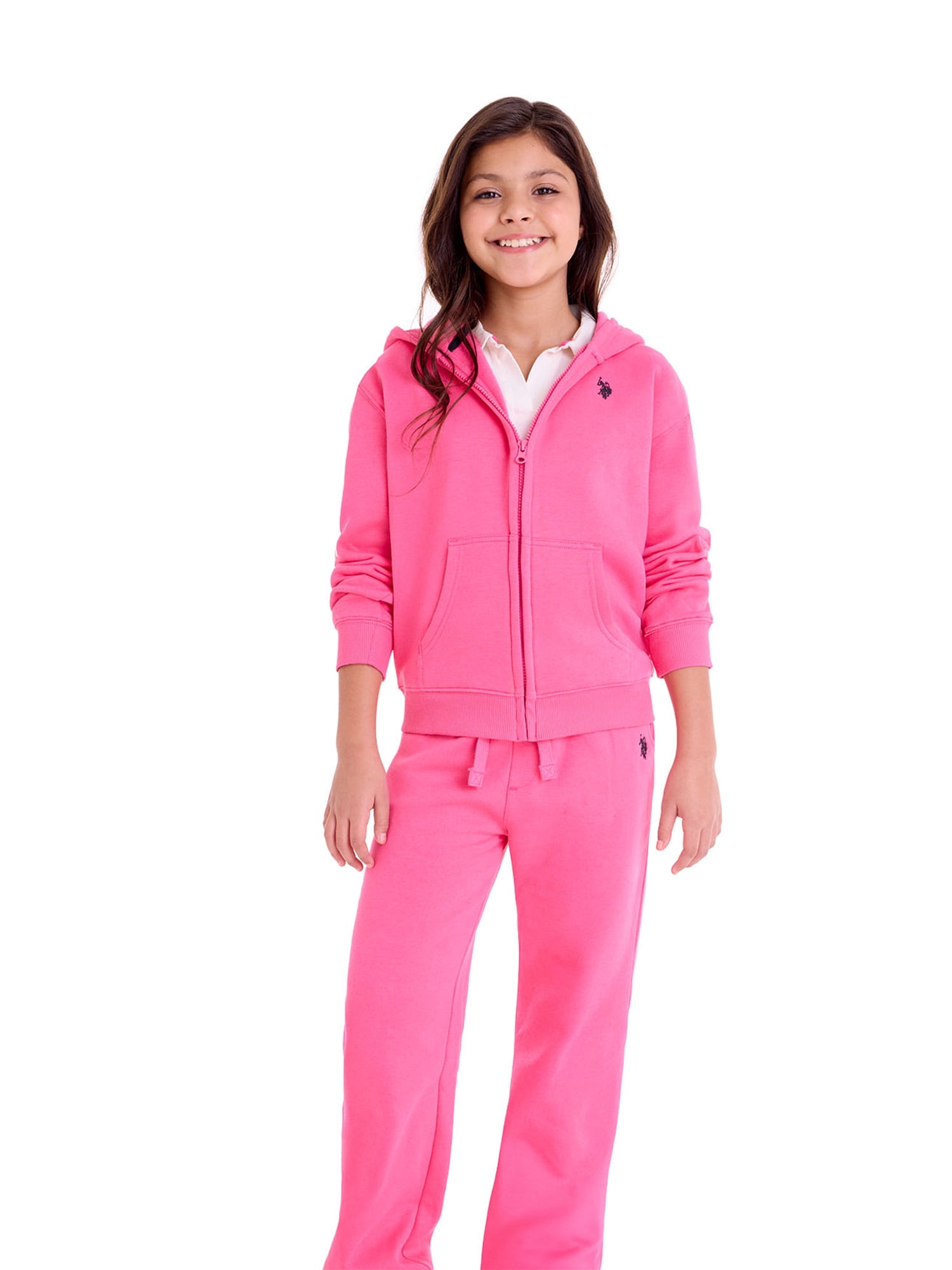 U.S. Polo Assn. Girls Classic Straight Fleece Pant, Sizes 4-18