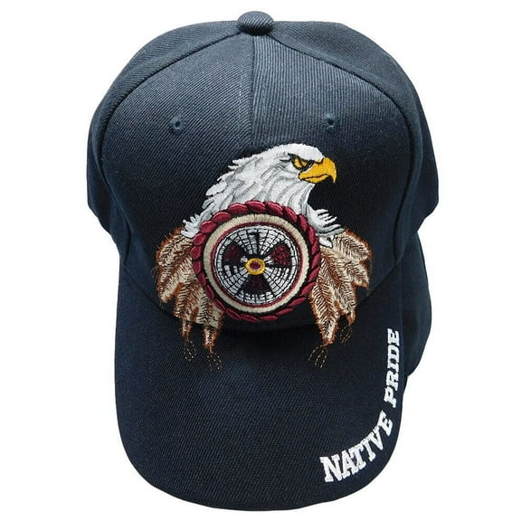 Native Pride Bald Eagle Target Bullseye Black Embroidered Cap Hat