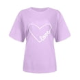 thumbnail image 1 of Camiseta de manga corta con cuello redondo y estampado de San Valentín para mujer Pompotops hfajkhk125067, 1 of 4