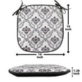 thumbnail image 5 of Damask Chair Seating Cushion Set of 2, Traditional Complex Chained Double Face Damask Lines Internal Pattern Illustration, Seat Pads with Anti-slip Backing, 16"x16", Brown White, by Ambesonne, 5 of 6